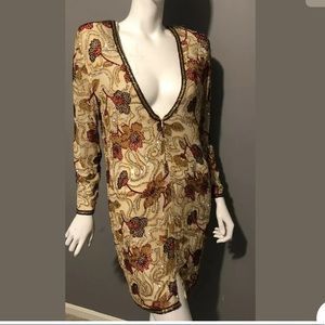 Vintage 80’s Oleg Cassini Beaded dress sz 8